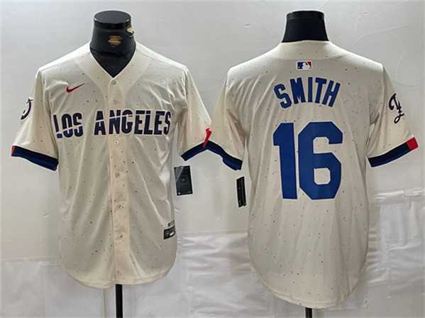Men%27s Los Angeles Dodgers #16 Will Smith Cream Stitched Baseball Jersey->los angeles dodgers->MLB Jersey
